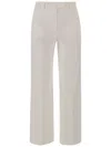 Ql2 Linen And Cotton Pants In Grey