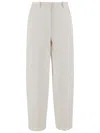 Ql2 Linen And Cotton Pants In Grey