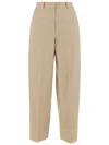 Ql2 Beige Stretch Cotton Pants In Neutrals