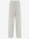 Ql2 Linen And Cotton Pants In White