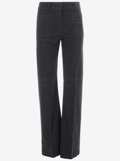 Ql2 Stretch Cotton Velvet Pants In Black