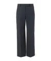 Ql2 Navy Blue Stretch Cotton Pants In Black