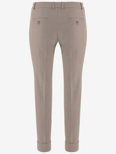 Ql2 Stretch Wool Trousers In Brown