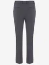 Ql2 Gray Tailored Pleated Stretch Wool-blend Formal Pants In Gray
