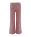 Ql2 Cotton Blend Pants With Striped Pattern In Nude