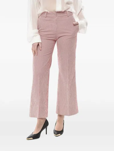 Ql2 Striped Chino Trousers In Pink
