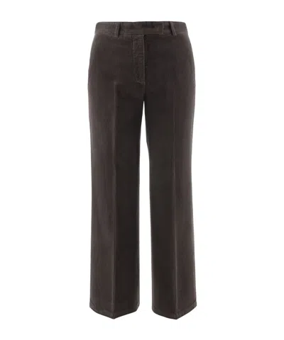 Ql2 High-waisted Straight-leg Trousers In Brown