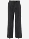 Ql2 Theodora Wool And Cashmere Striped Pants In Gray