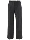 Ql2 Theodora Wool And Cashmere Striped Pants In Black
