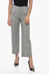 Ql2 Virgin Wool Blend Sabina Chinos Pants With Elastic Waistband In Grey