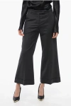 Ql2 Virgin Wool Wide-leg Pants With Cuffed Hem
