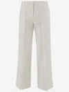 Ql2 Linen And Cotton Pants In White