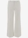 Ql2 White Stretch Cotton Pants In Neutral