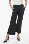 Ql2 Wide-leg Melody Chinos Pants With Hidden Closure In Blue