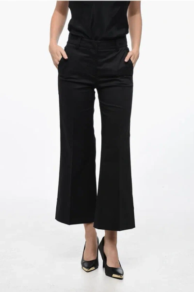 Ql2 Wide-leg Melodychinos Pants With Hidden Closure In Black