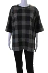 Ql2 Womens Plaid Short Sleeves Constanza Blouse Multi Colored Wool In Multi