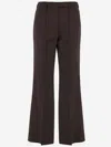 Ql2 Wool And Lyocell Trousers In Brown