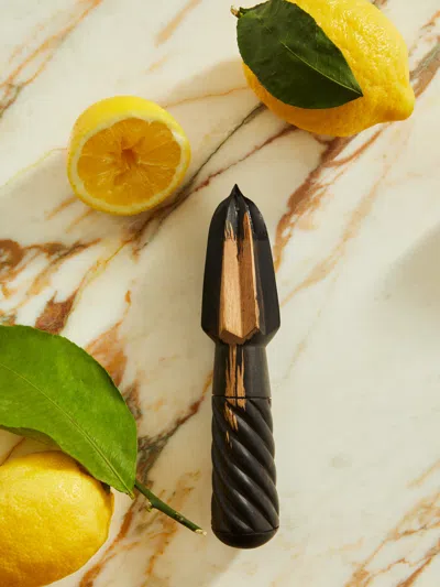 Qäsa Qäsa Carvers Hand-carved Blackwood Lemon Squeezer  Abask Luxury Gift In Animal Print