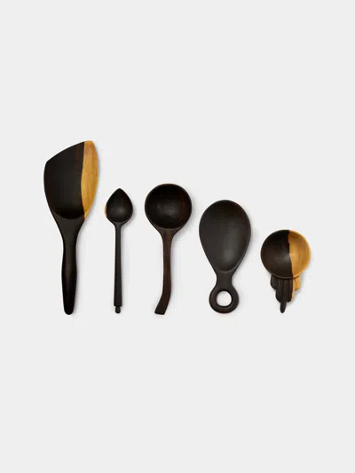 Qäsa Qäsa Carvers Hand-carved Blackwood Serving Utensils (set Of 5)  Abask Gift Set