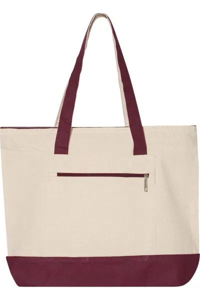 Q-tees 19l Zippered Tote In Red