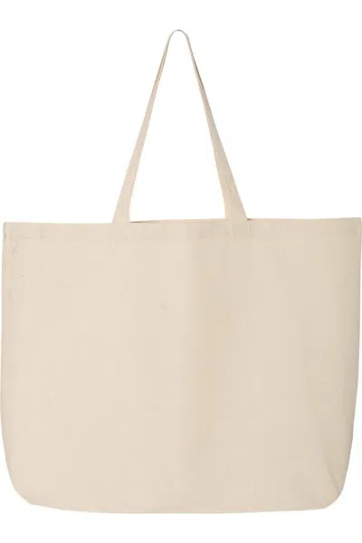 Q-tees 25l Jumbo Tote In Beige