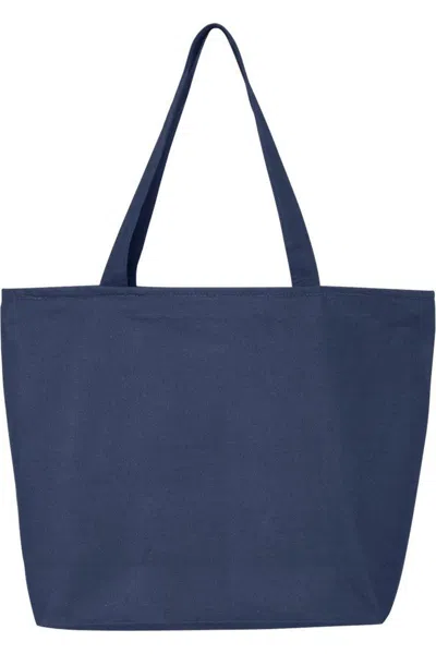 Q-tees 25l Zippered Tote In Blue