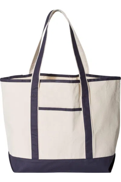 Q-tees 34.6l Large Canvas Deluxe Tote In Blue