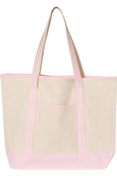 Q-tees 34.6l Large Canvas Deluxe Tote In Pink