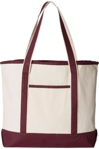 Q-tees 34.6l Large Canvas Deluxe Tote In Red