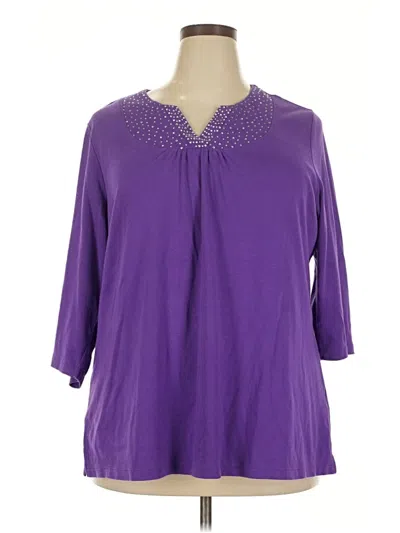 Pre-owned Quacker Factory 3/4 Sleeve Blouse In Purple