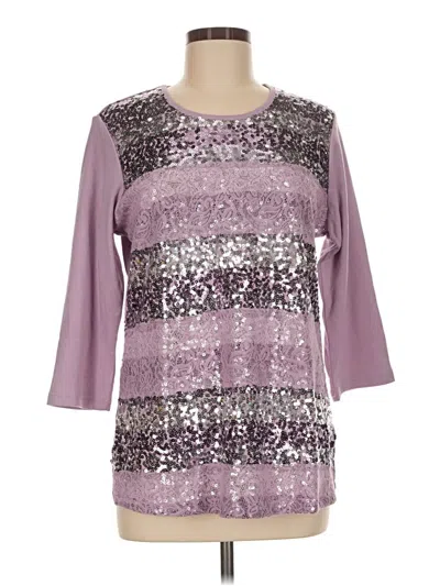 Pre-owned Quacker Factory 3/4 Sleeve Blouse In Purple