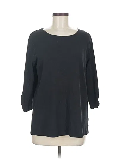 Pre-owned Quacker Factory 3/4 Sleeve Top Black Boatneck Tops