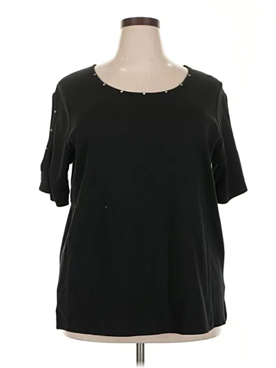 Pre-owned Quacker Factory 3/4 Sleeve T-shirt In Black