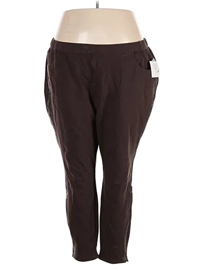 Pre-owned Quacker Factory Active Pants In Brown