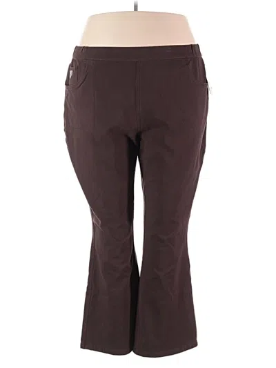 Pre-owned Quacker Factory Active Pants In Brown