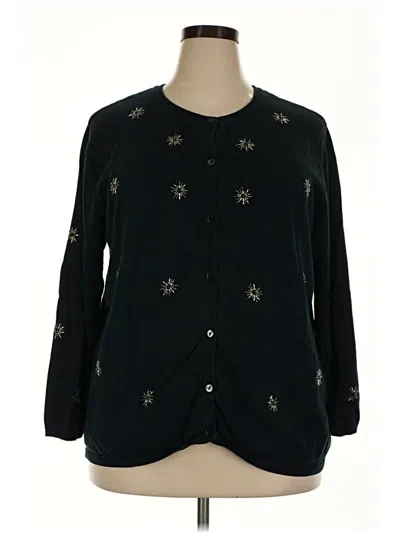 Pre-owned Quacker Factory Cardigan Sweater In Black