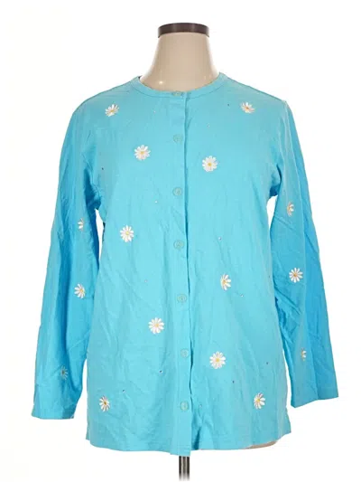 Pre-owned Quacker Factory Cardigan Sweater In Blue
