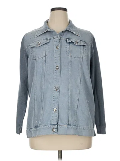 Pre-owned Quacker Factory Cardigan Sweater In Blue
