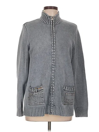 Pre-owned Quacker Factory Cardigan Sweater In Gray