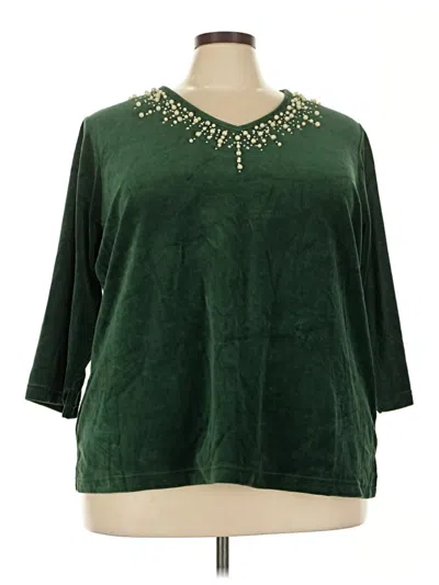 Pre-owned Quacker Factory Cardigan Sweater In Green