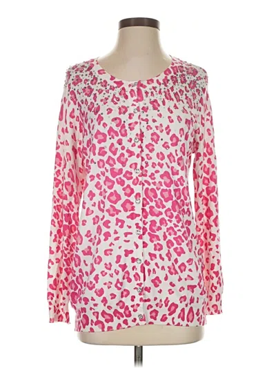 Quacker Factory Cardigan Sweater In Pink