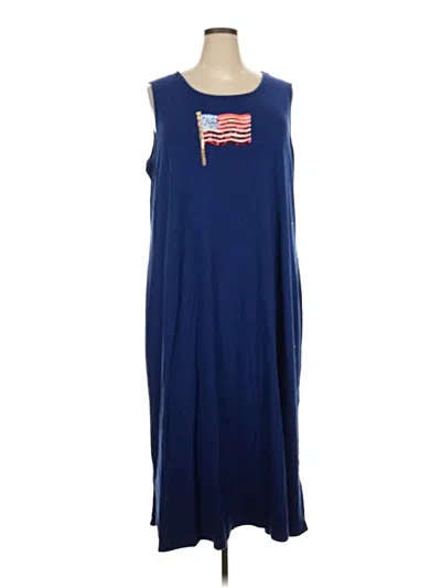 Pre-owned Quacker Factory Casual Dress In Blue