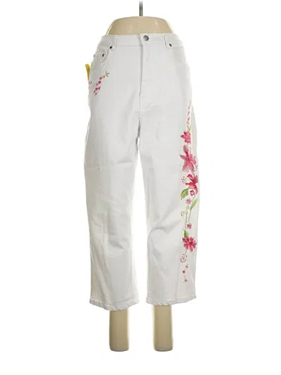 Pre-owned Quacker Factory Casual Pants In White