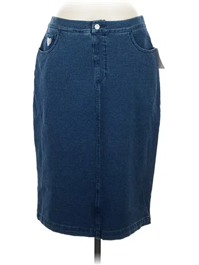 Quacker Factory Denim Skirt In Blue