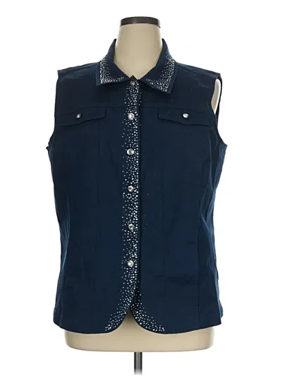 Pre-owned Quacker Factory Denim Vest In Blue