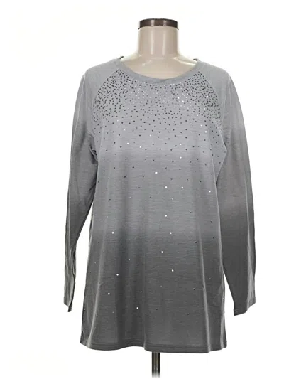 Pre-owned Quacker Factory Long Sleeve T-shirt In Silver