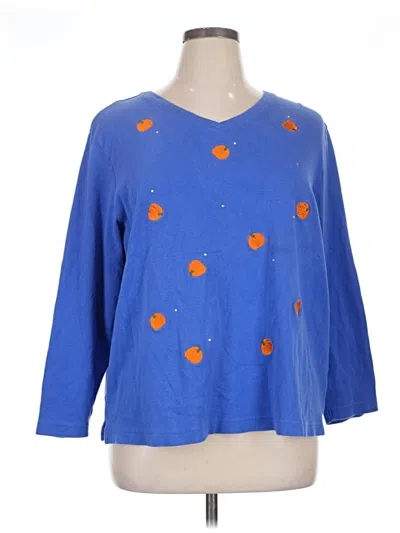 Pre-owned Quacker Factory Pullover Sweater In Blue