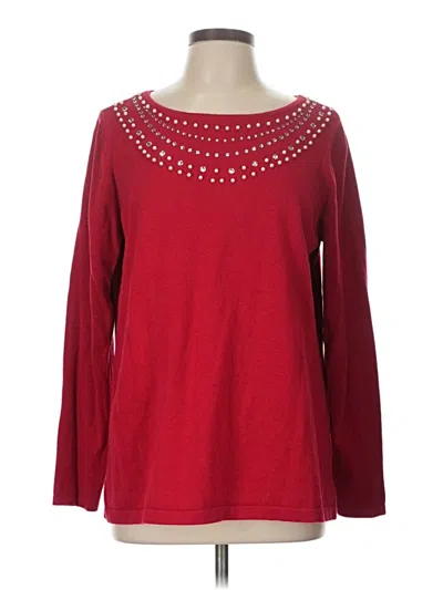 Pre-owned Quacker Factory Pullover Sweater In Red