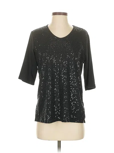 Pre-owned Quacker Factory Short Sleeve T-shirt In Black