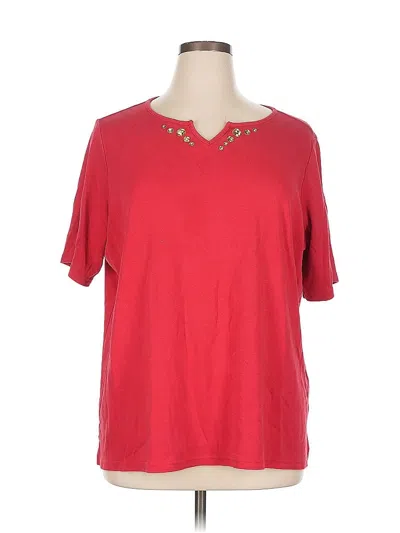 Pre-owned Quacker Factory Short Sleeve T-shirt In Red